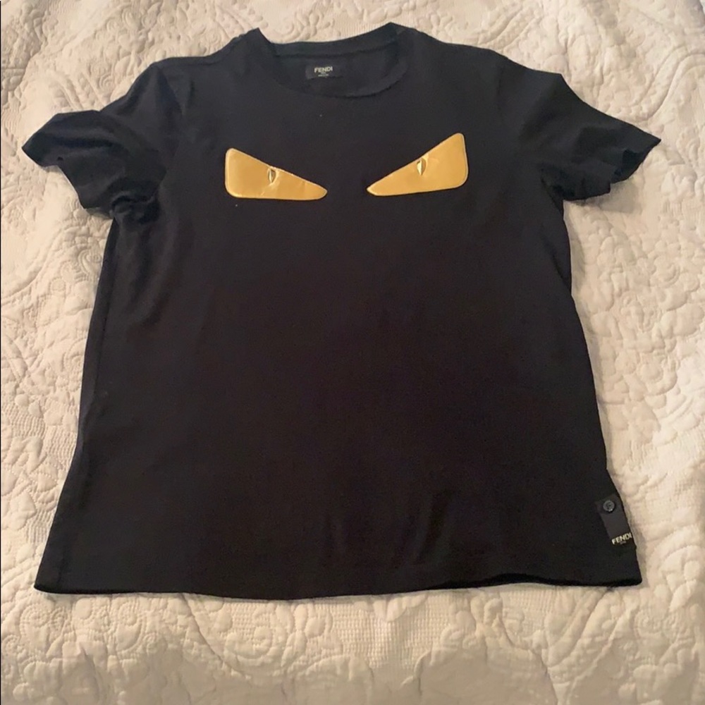 Men’s Fendi Tee W/ Gold Fendi Eyes